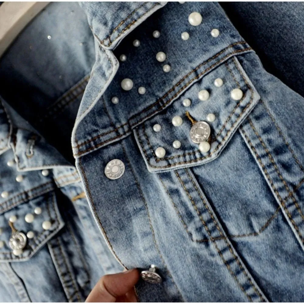Jaqueta Jeans Pérolas - Imagem 5