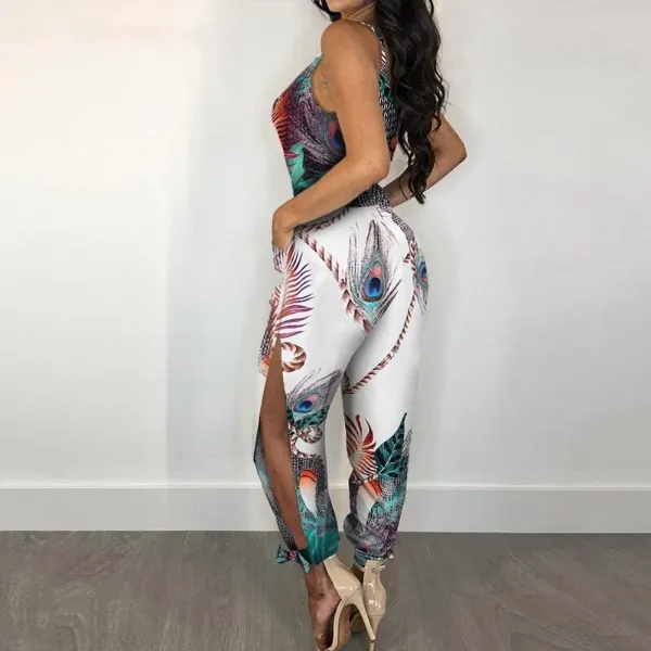 Macacão Longo Estampado Decote V - Imagem 2