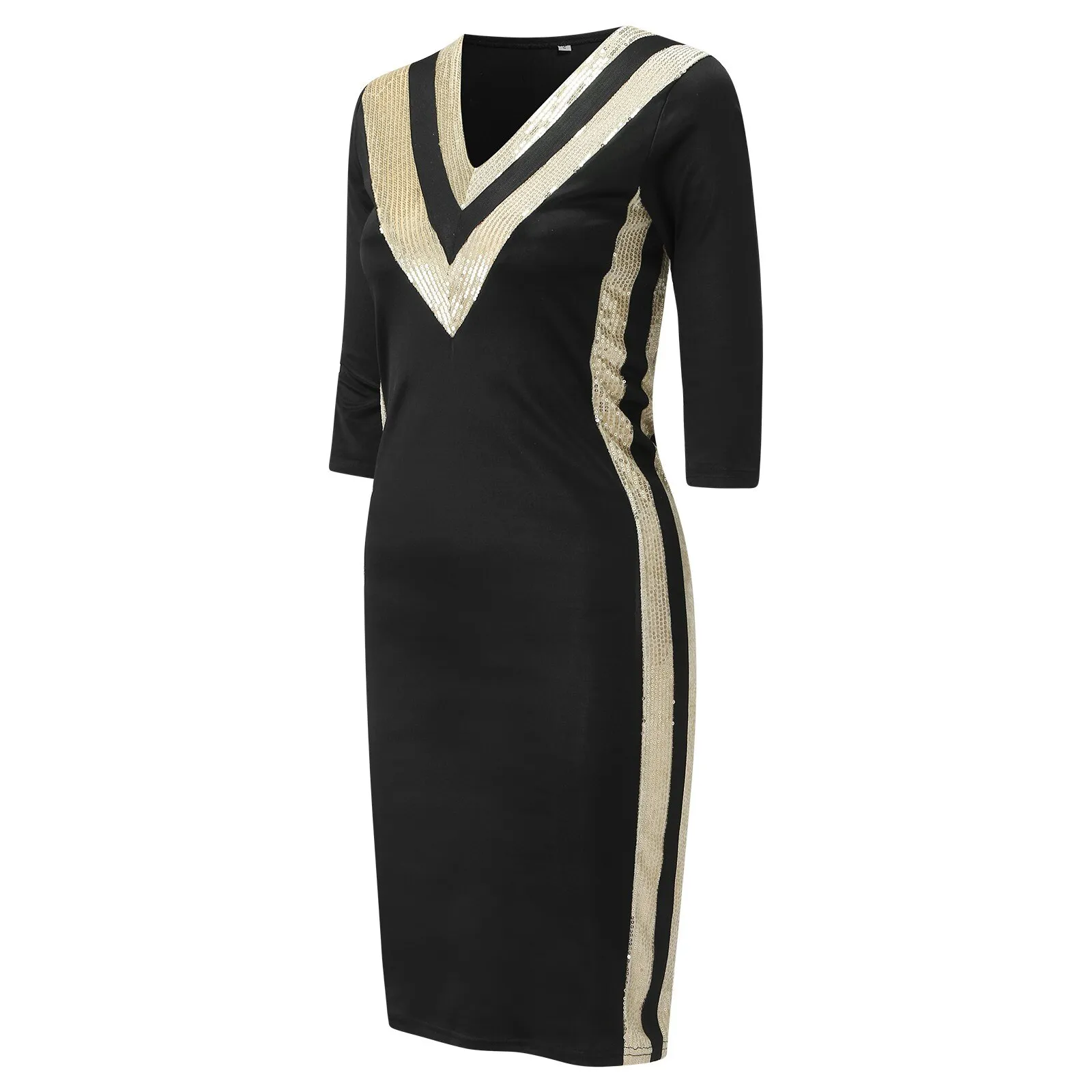 Vestido Elegante Decote V - Imagem 2