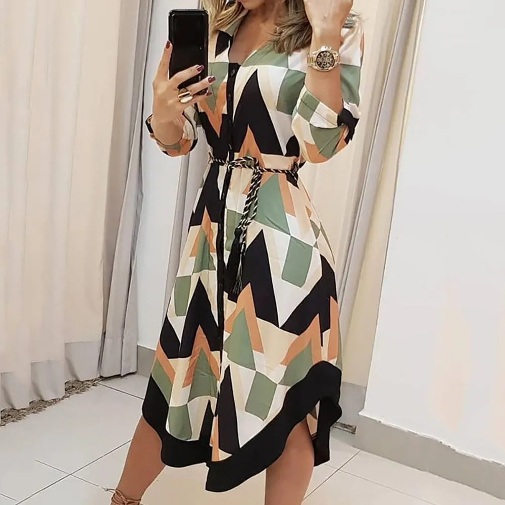 Vestido Midi Estampa Geométrica - Imagem 2