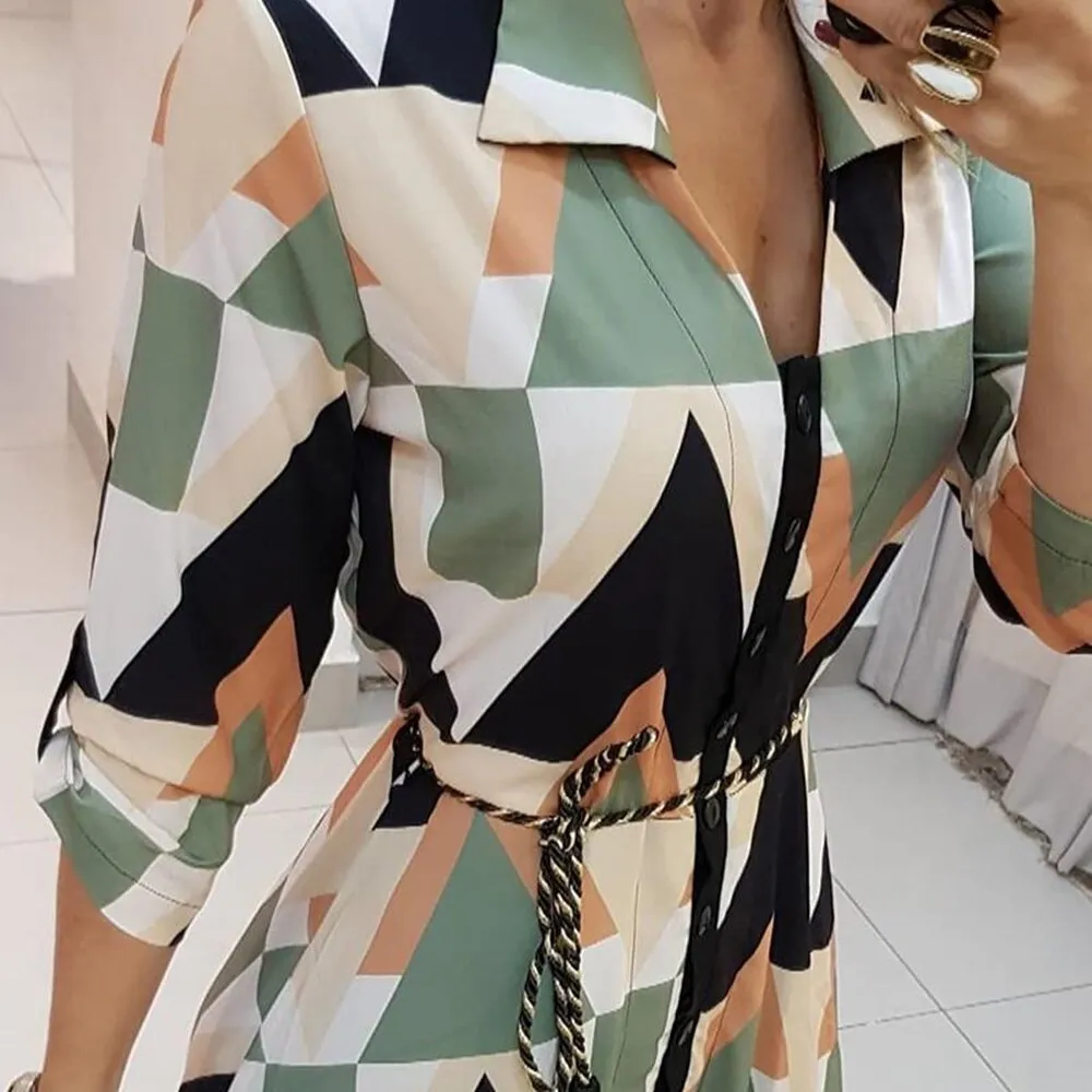 Vestido Midi Estampa Geométrica - Imagem 3