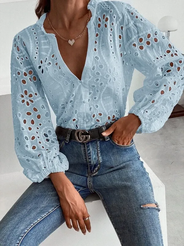 Blusa de Lese Floral - Imagem 7