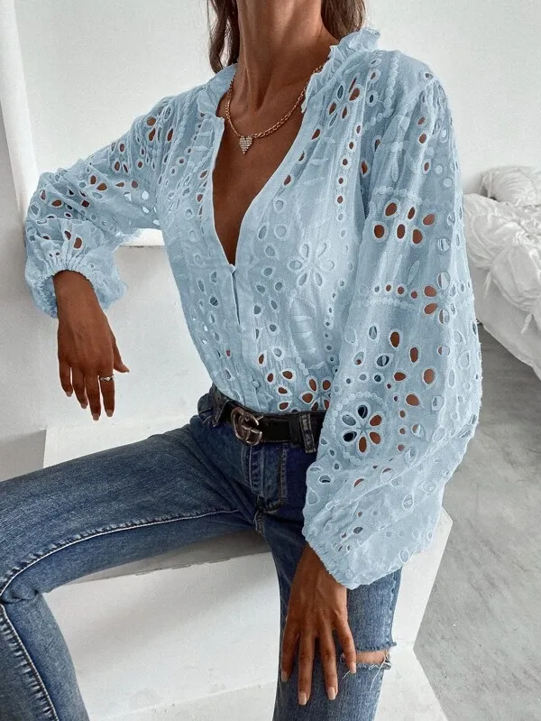 Blusa de Lese Floral - Imagem 9