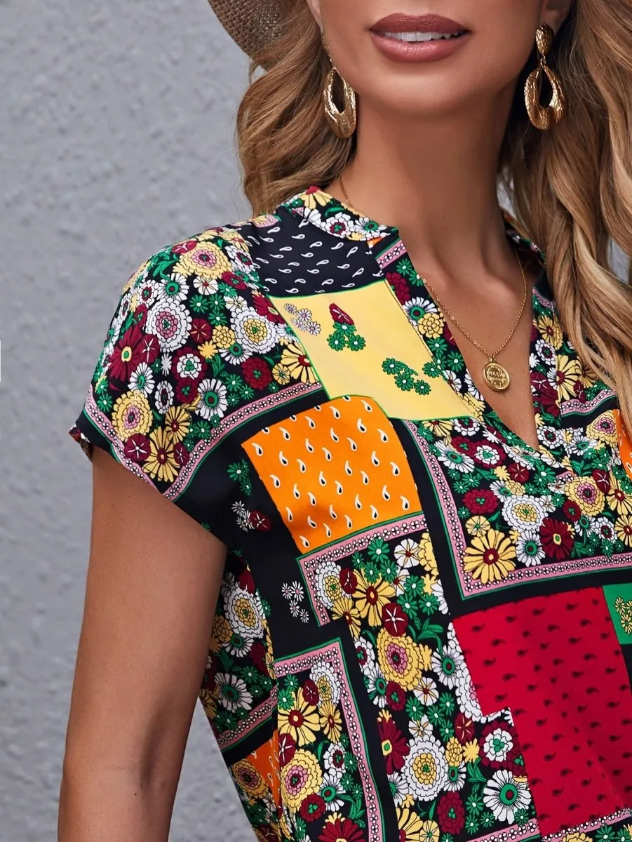 Blusa Retalhos Manga Curta - Imagem 5