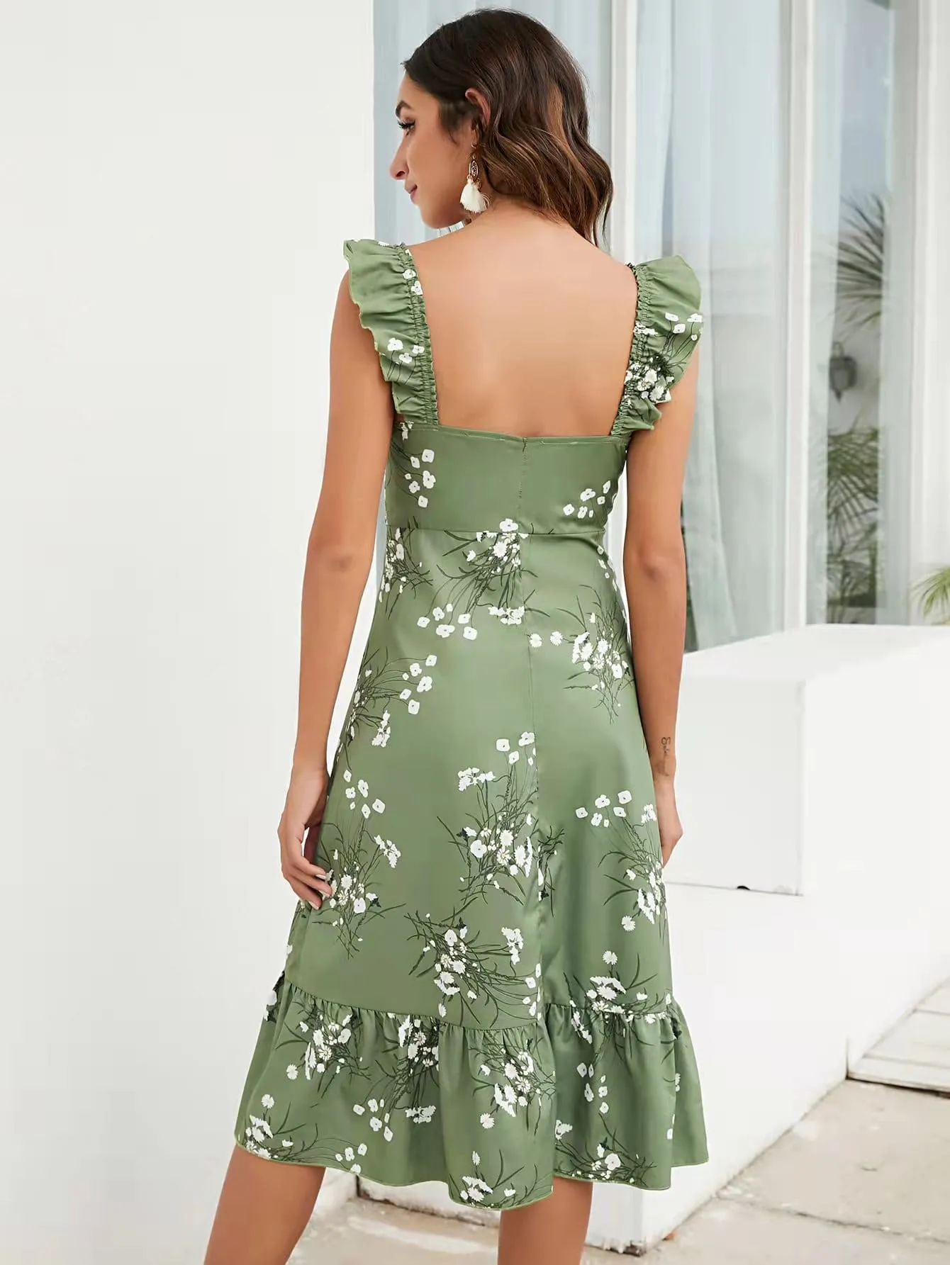 Vestido Floral Boho Verde - Imagem 2