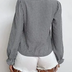 Blusa Flounce Xadrez