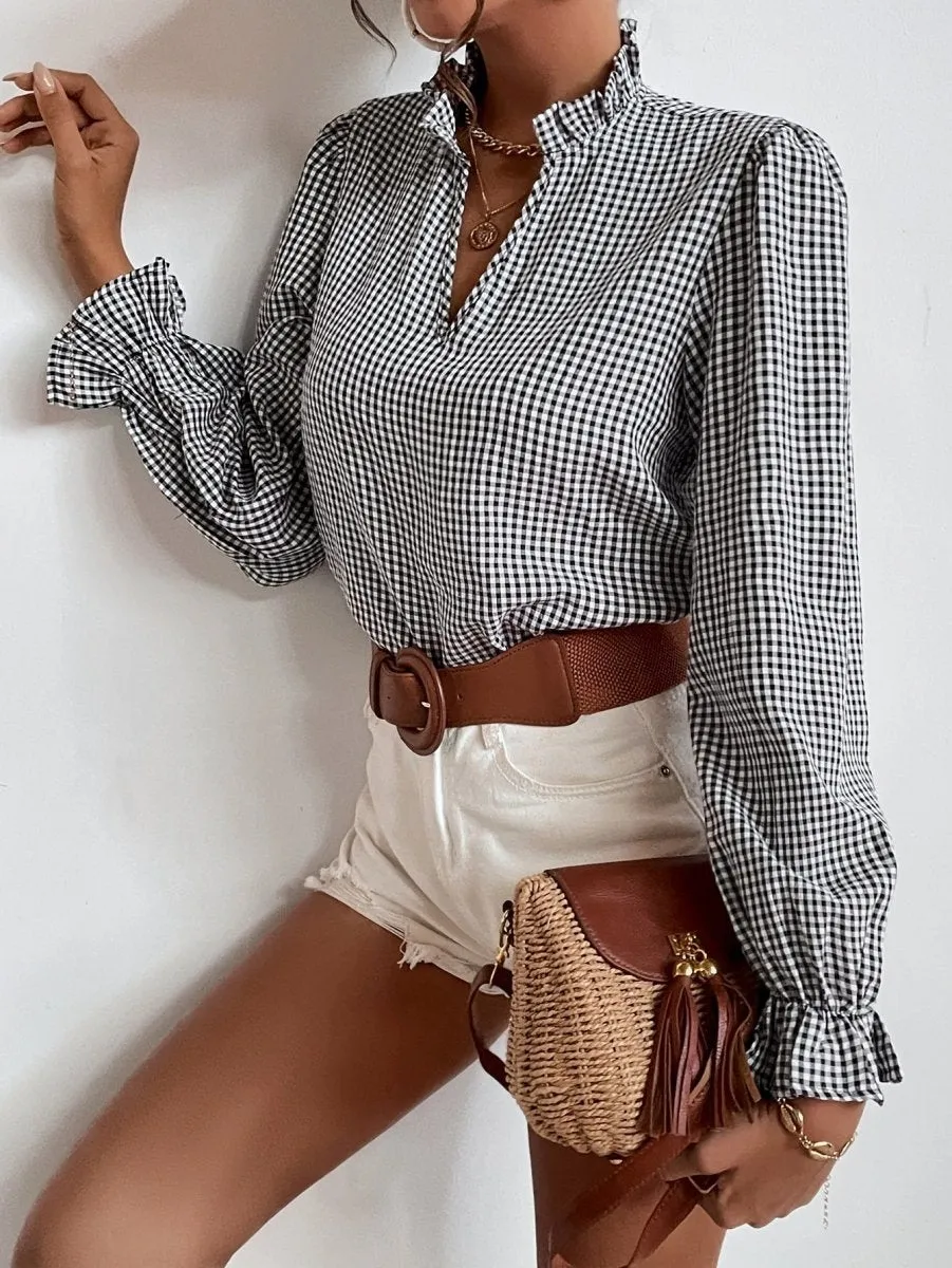 Blusa Flounce Xadrez - Imagem 4