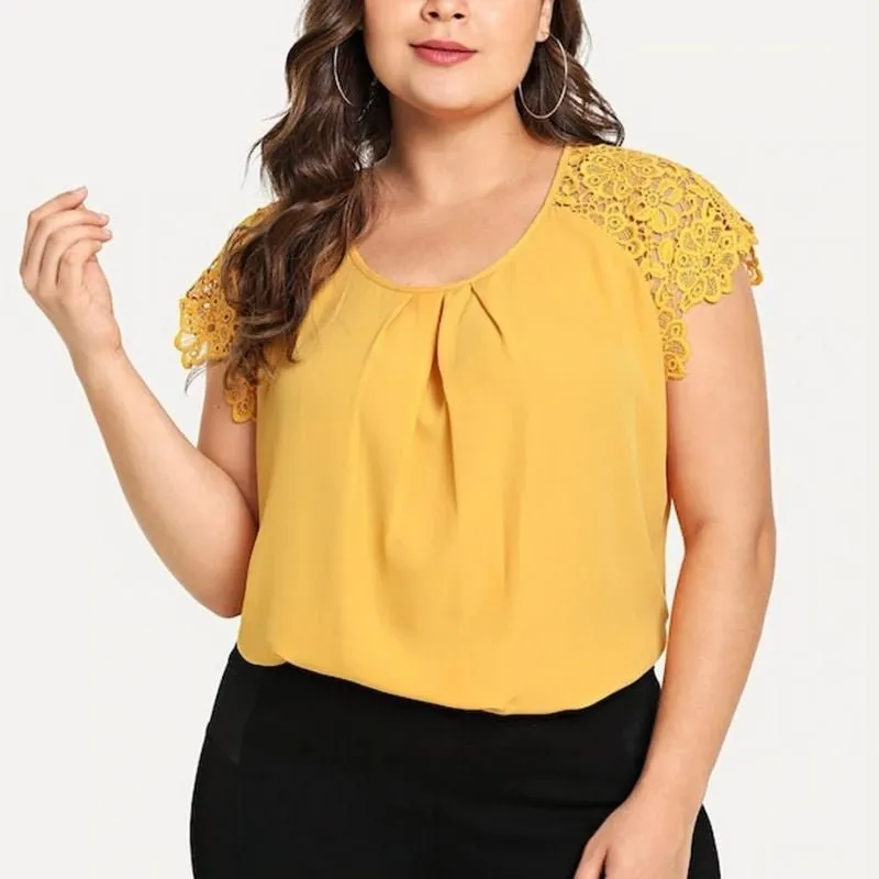 Blusa Manga Rendada Plus Size - Imagem 2
