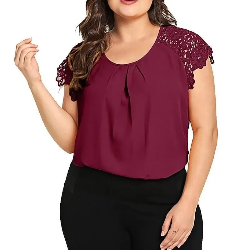 Blusa Manga Rendada Plus Size - Imagem 6