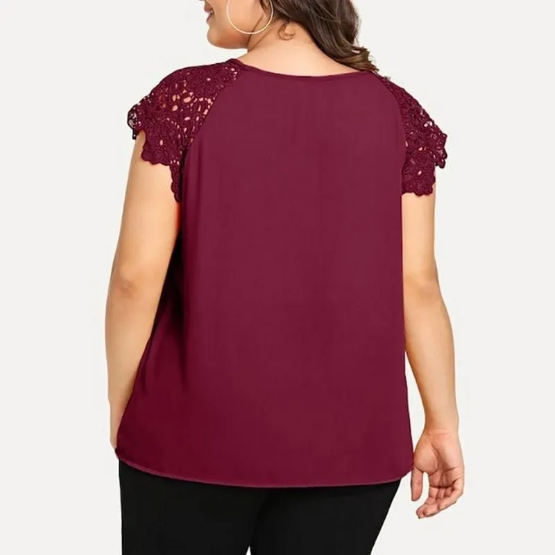 Blusa Manga Rendada Plus Size - Imagem 7