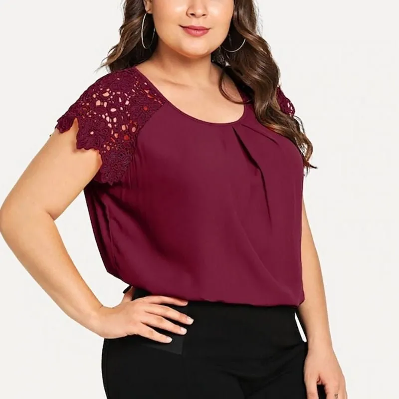 Blusa Manga Rendada Plus Size - Imagem 8