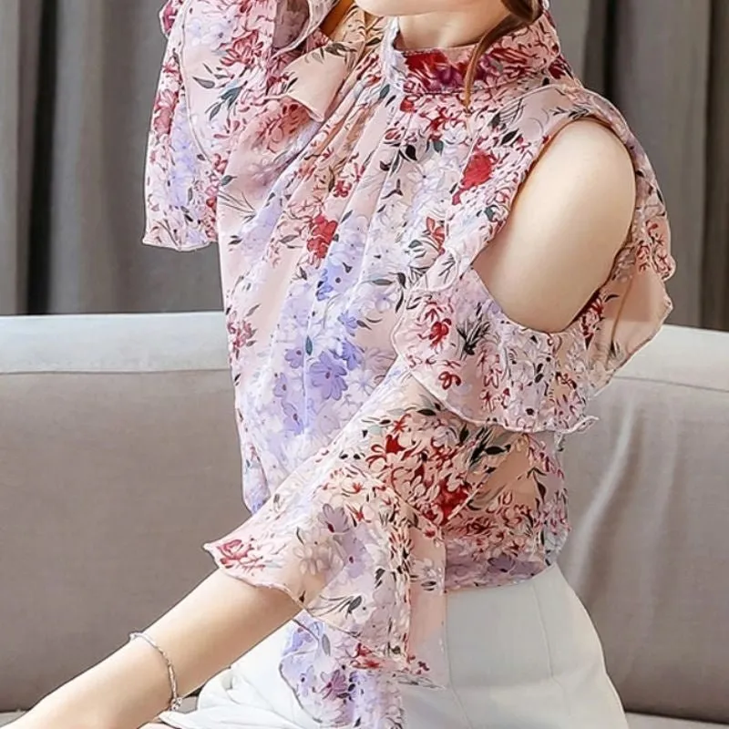 Blusa Manga Fluida Floral - Imagem 6