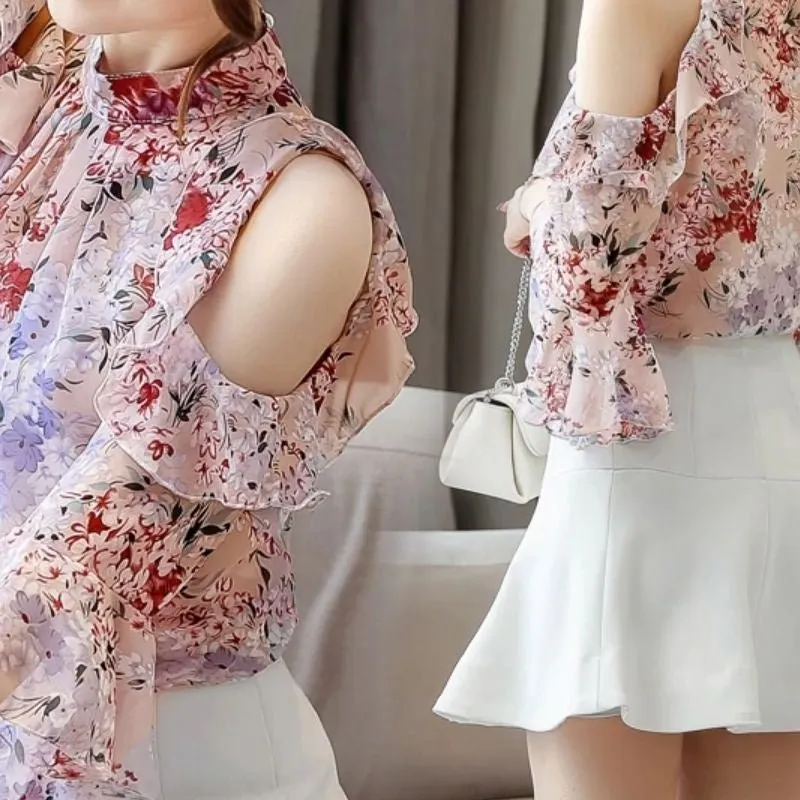 Blusa Manga Fluida Floral - Imagem 8