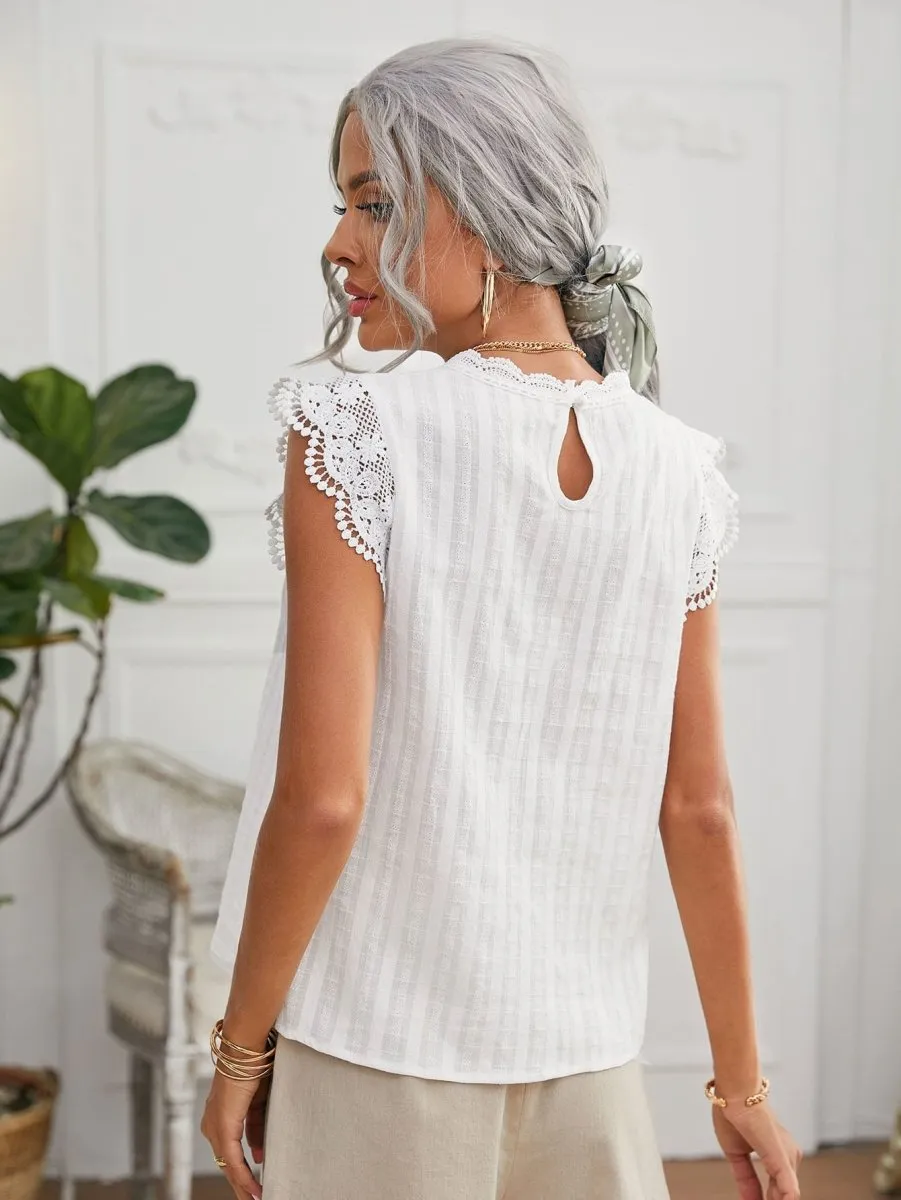 Blusa Rendinhas Manga Borboleta - Imagem 2