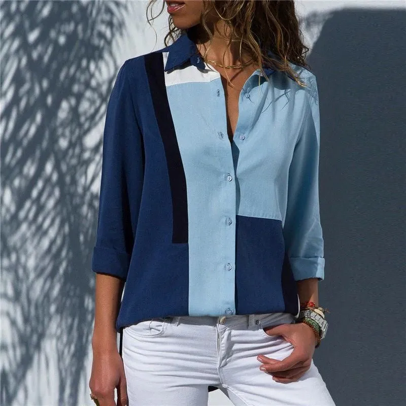 Camisa Chiffon Azul