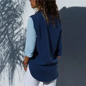Camisa Chiffon Azul