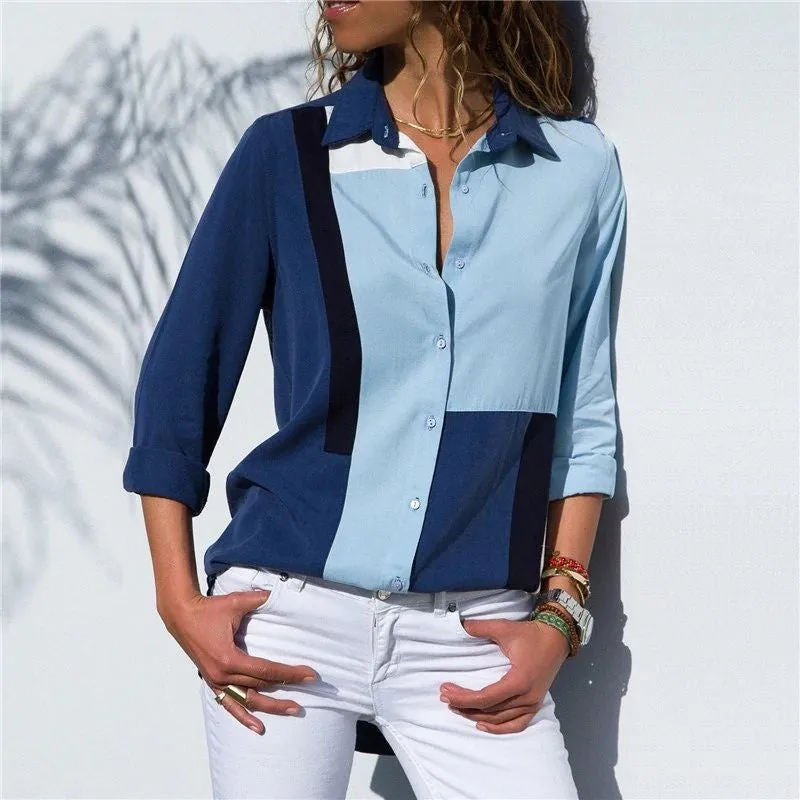 Camisa Chiffon Azul - Imagem 3