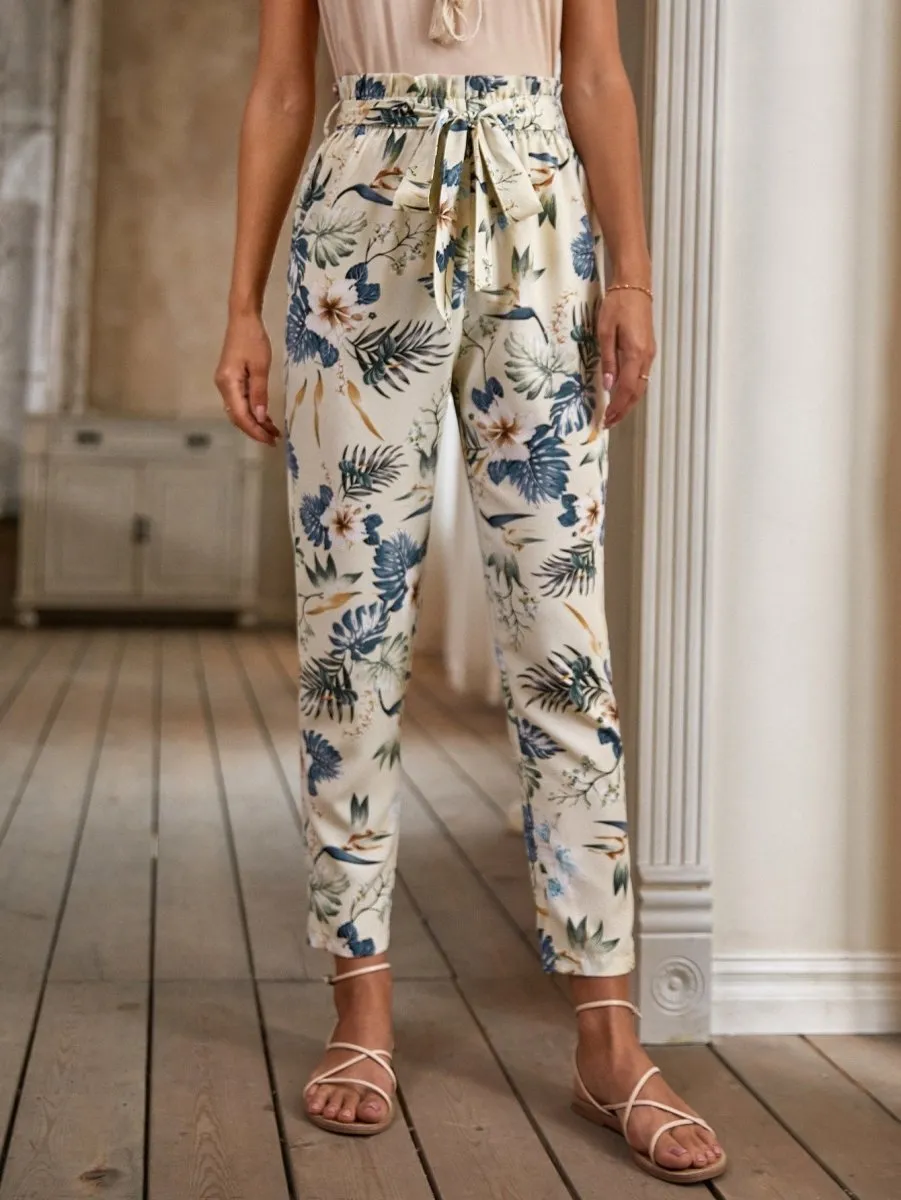 Calça com Cinto Estampa Floral