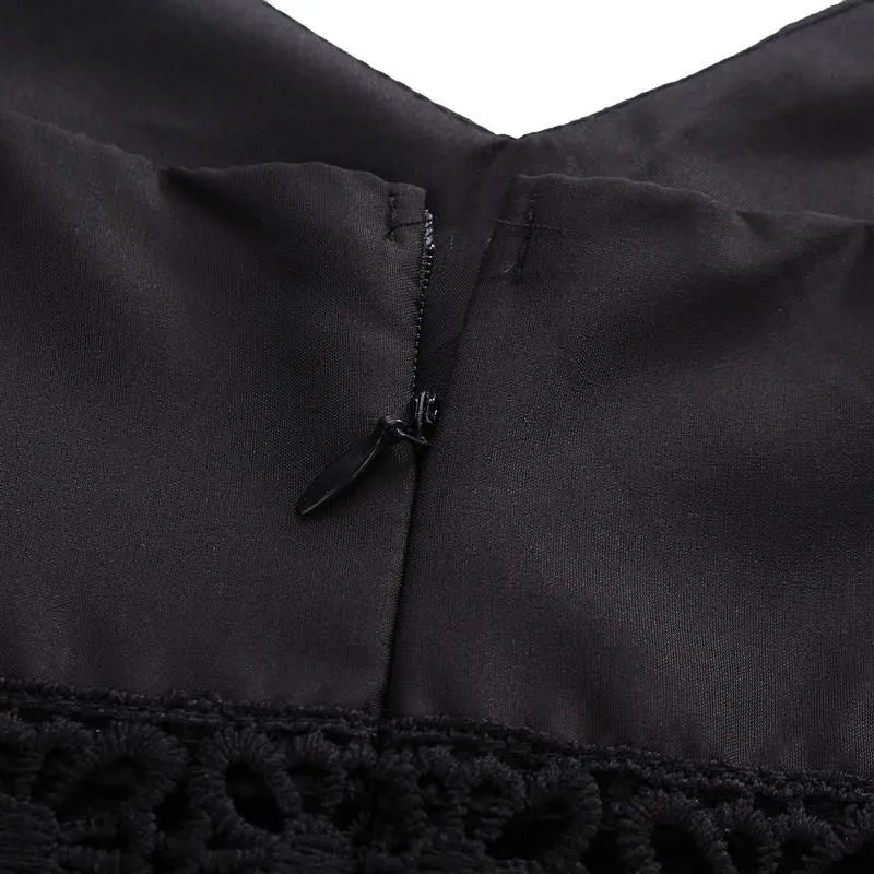 Vestido Curto Detalhe Crochê - Imagem 11