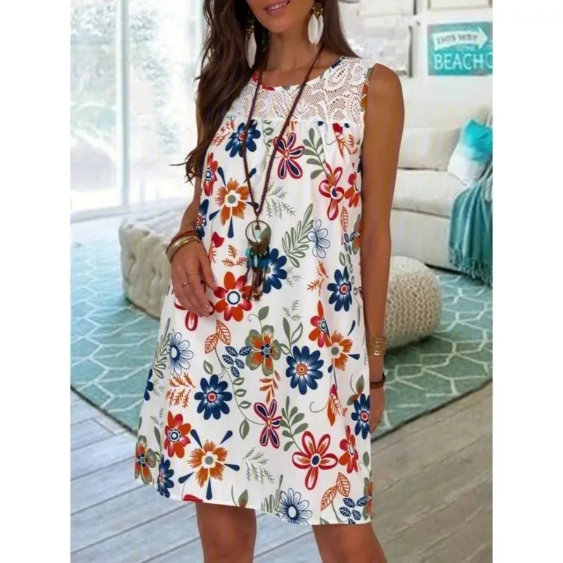 Vestido Estampado Detalhe Renda - Imagem 2