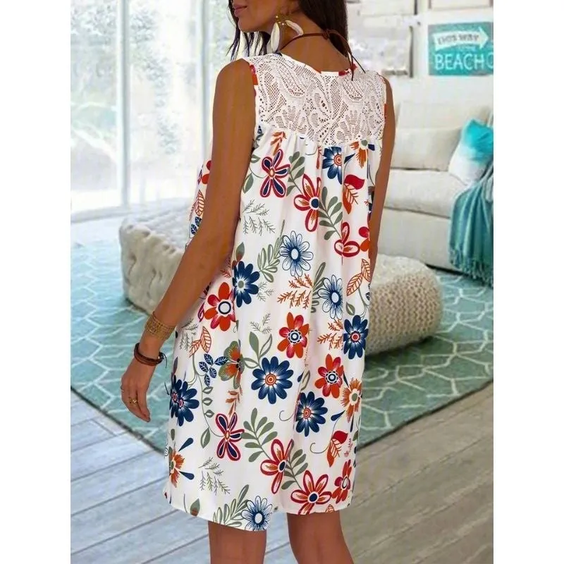 Vestido Estampado Detalhe Renda - Imagem 4