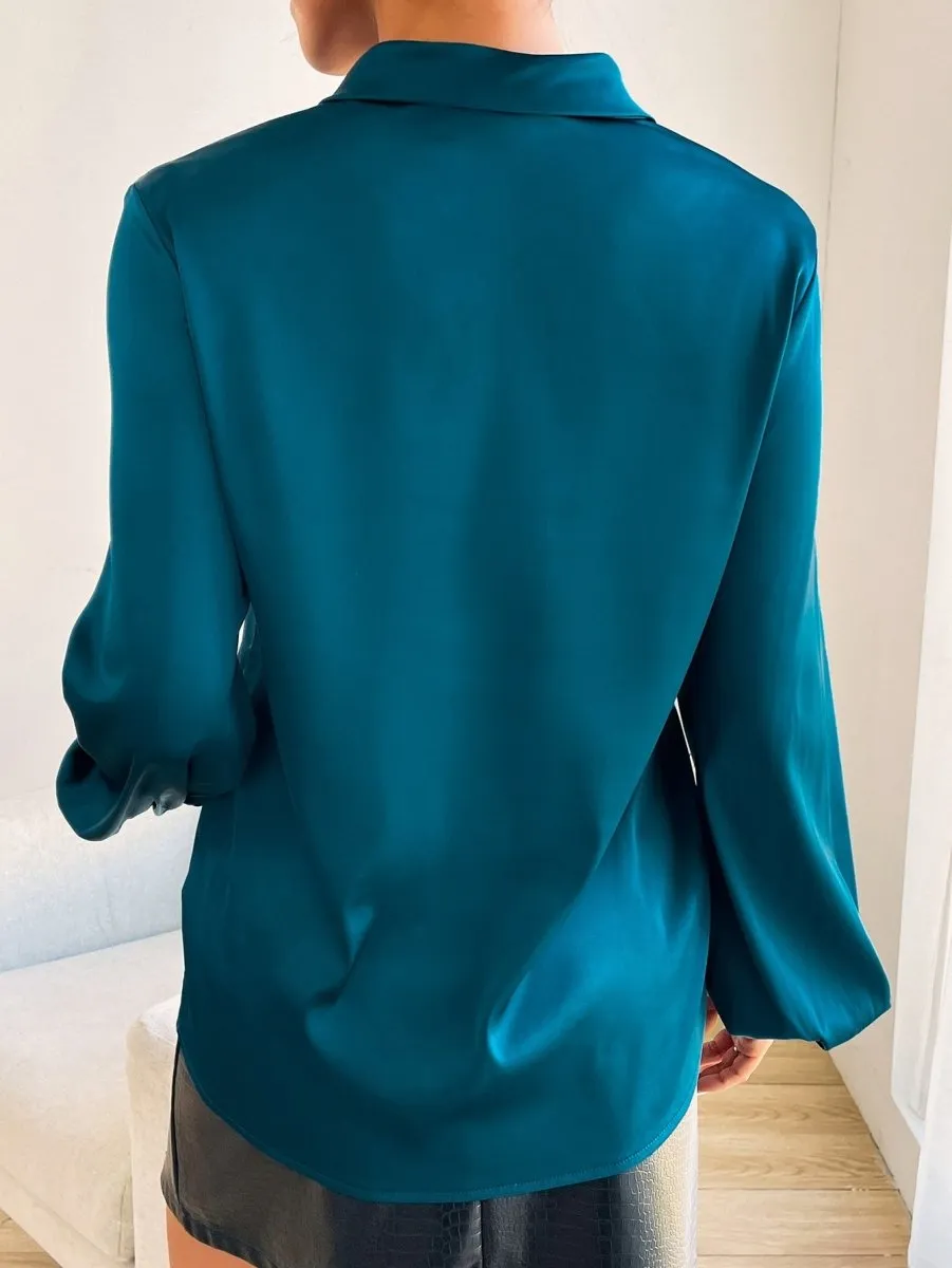 Blusa Cetim Decote Cruzado - Imagem 6