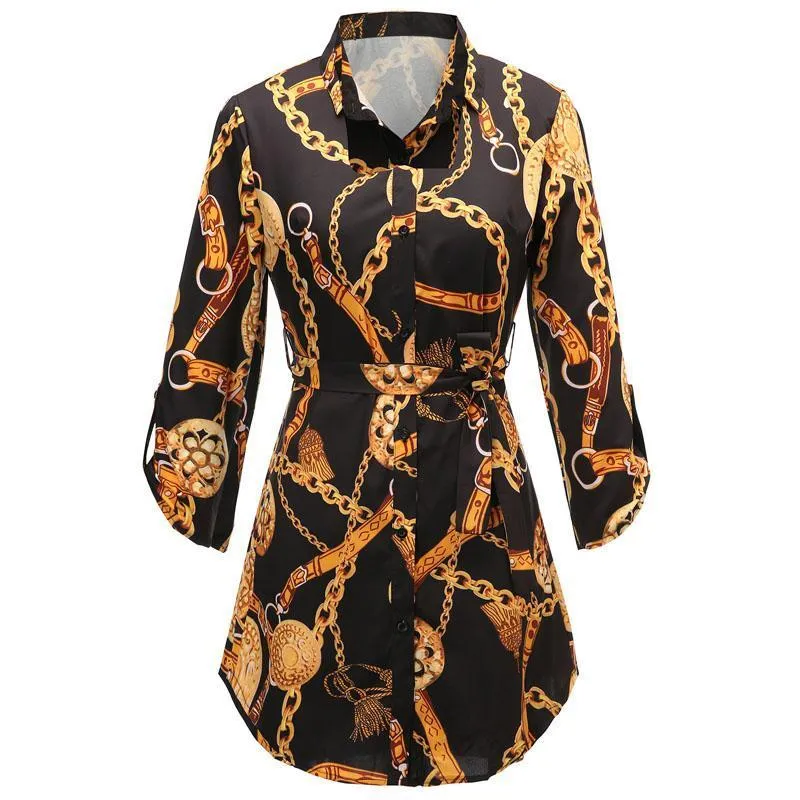 Vestido Casual Correntes Elegante - Imagem 5