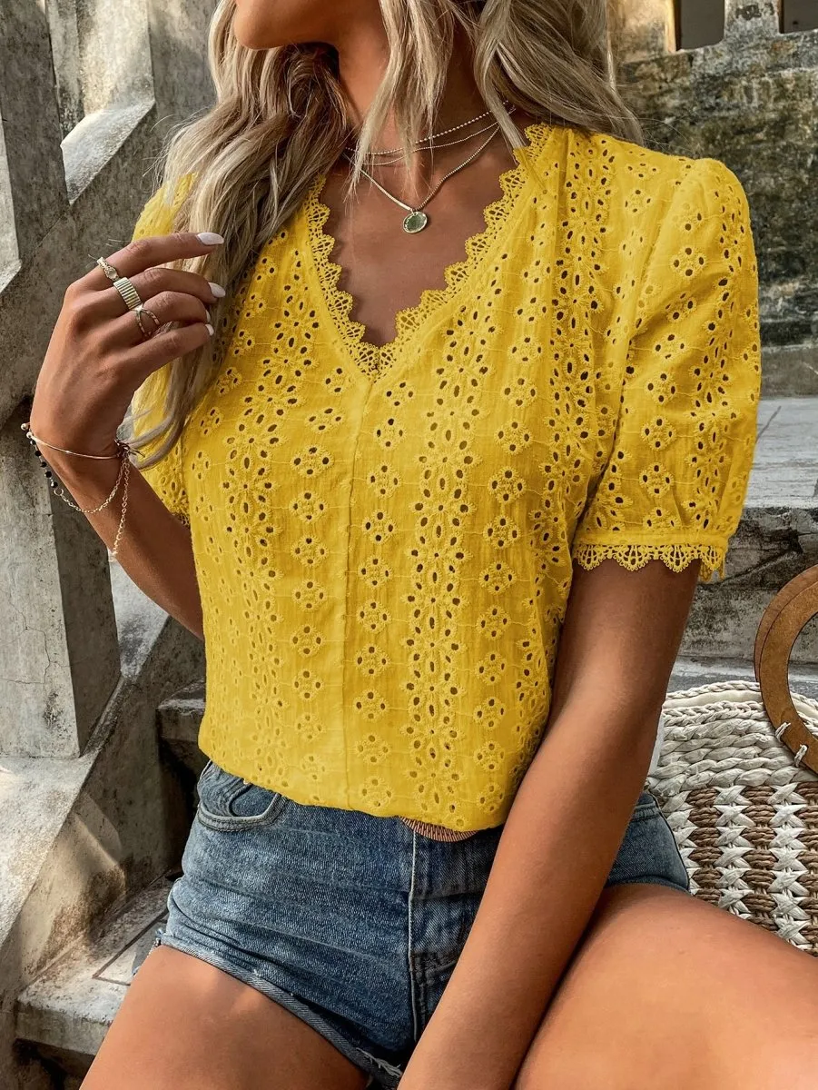 Blusa De Lese Gola V - Imagem 7