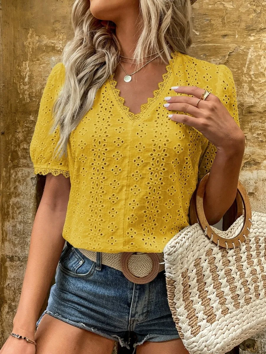 Blusa De Lese Gola V - Imagem 3