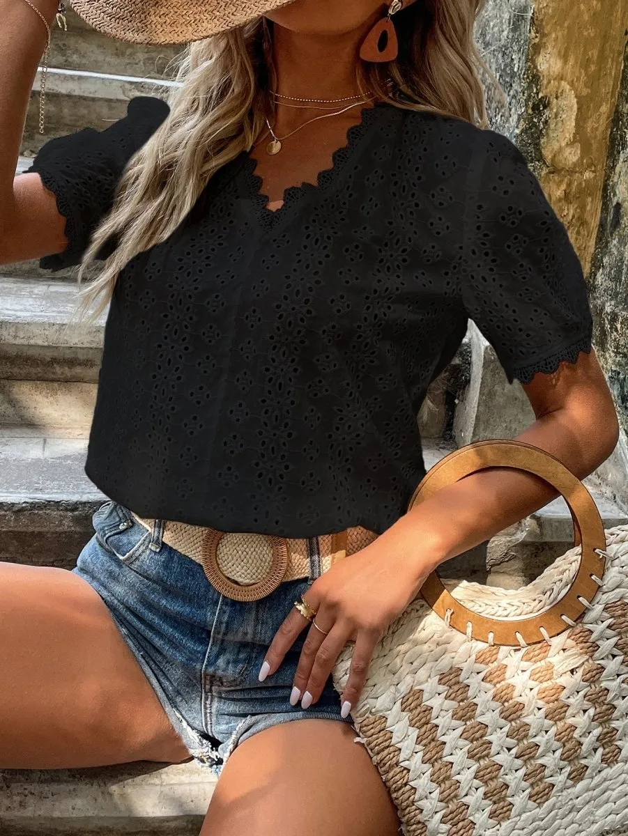 Blusa De Lese Gola V - Imagem 11