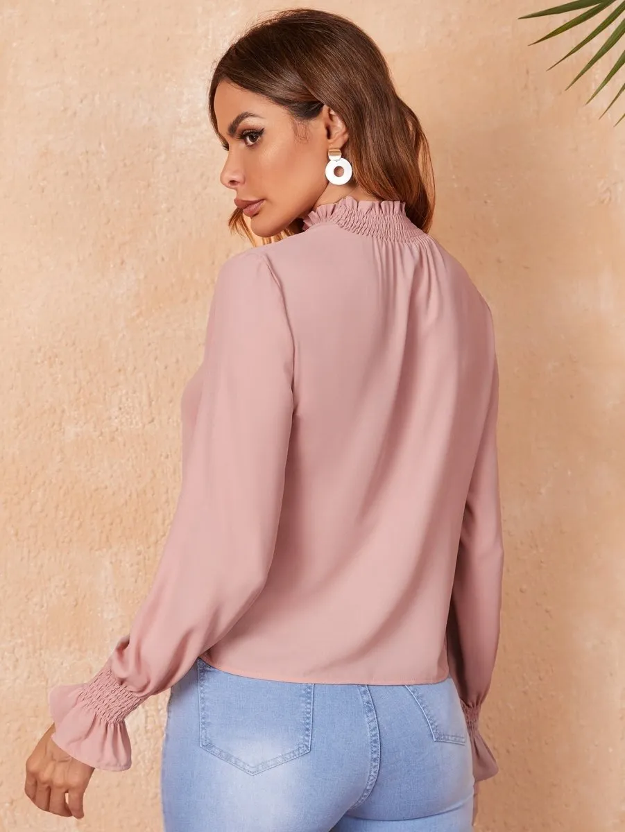 Blusa Manga Longa Gola Franzida - Imagem 4