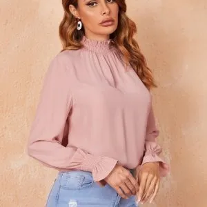 Blusa Manga Longa Gola Franzida