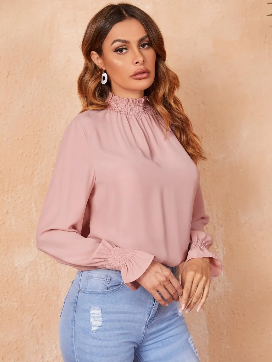 Blusa Manga Longa Gola Franzida - Imagem 2