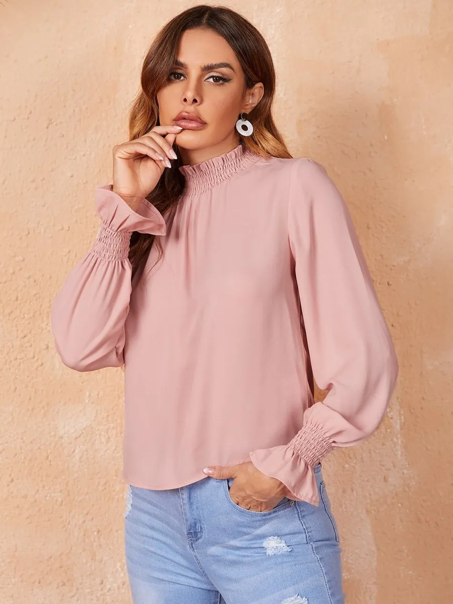 Blusa Manga Longa Gola Franzida - Imagem 3