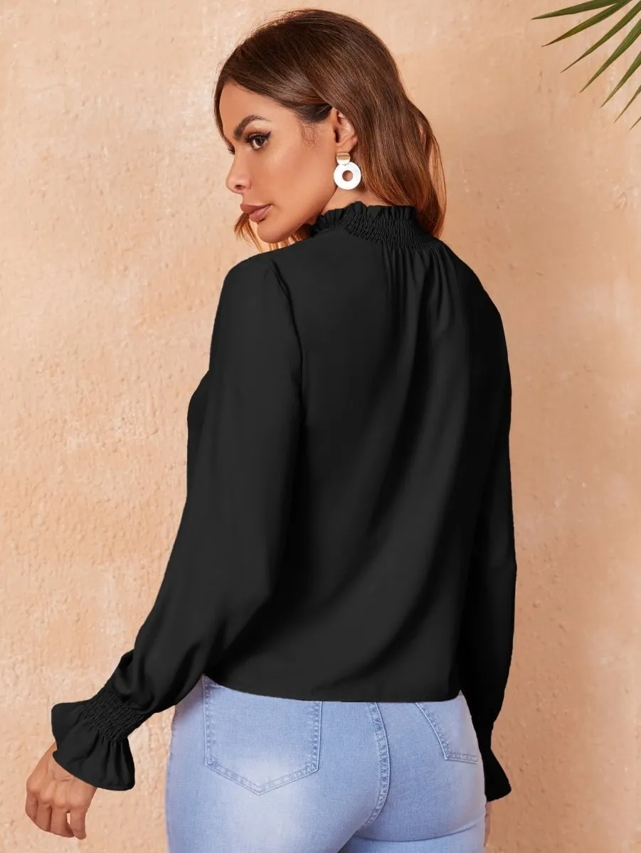 Blusa Manga Longa Gola Franzida - Imagem 11