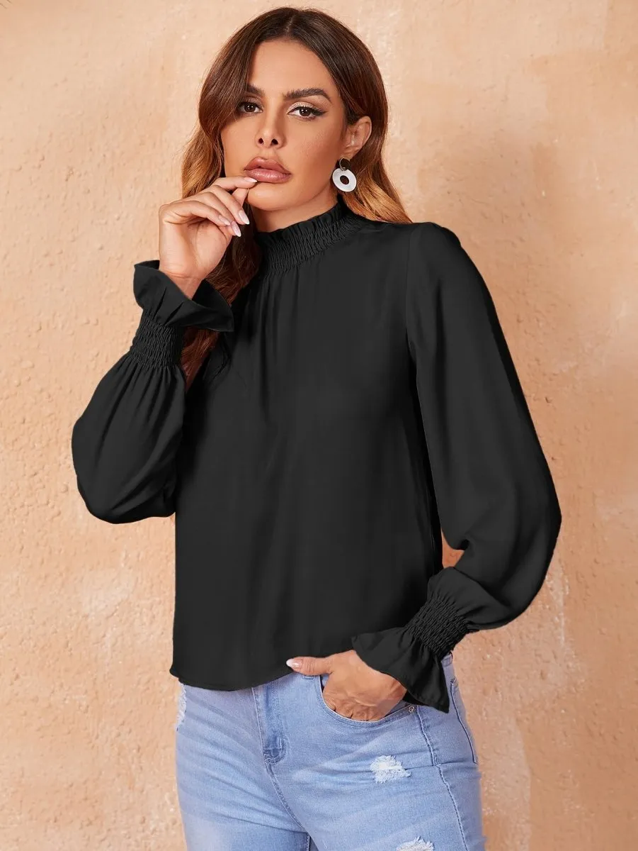 Blusa Manga Longa Gola Franzida - Imagem 12