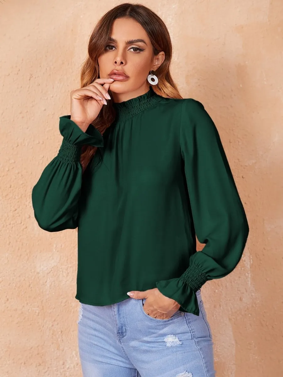 Blusa Manga Longa Gola Franzida - Imagem 7