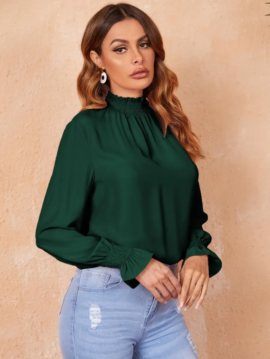 Blusa Manga Longa Gola Franzida - Imagem 6