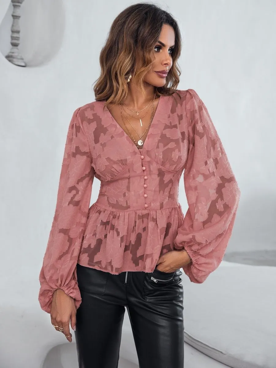 Blusa Peplum Manga Bufante - Imagem 3