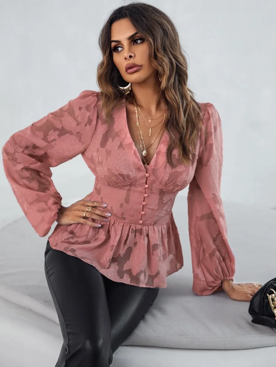 Blusa Peplum Manga Bufante - Imagem 4