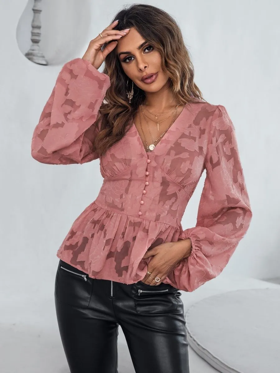 Blusa Peplum Manga Bufante - Imagem 5