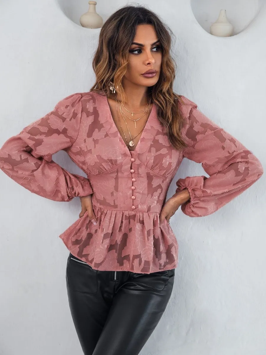 Blusa Peplum Manga Bufante - Imagem 6