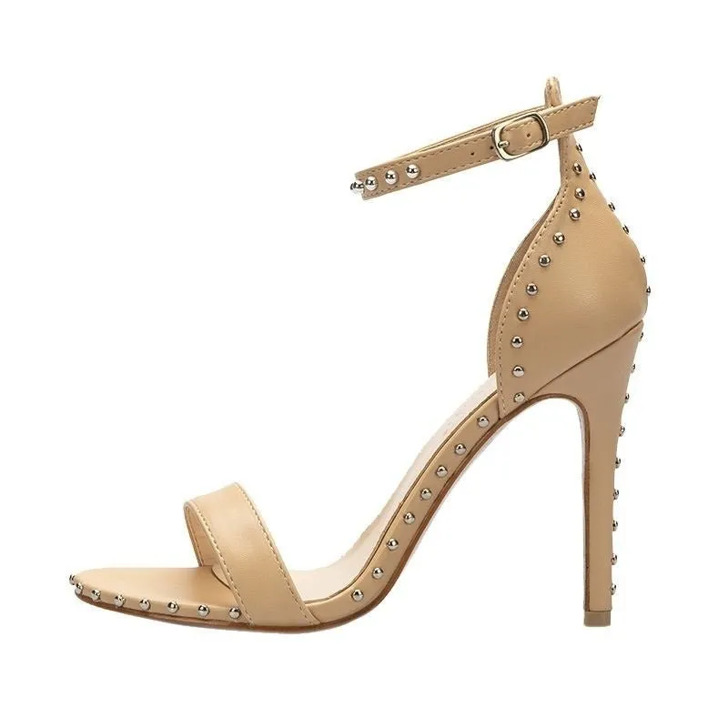 Sandália Salto Fino Rebites - Imagem 9