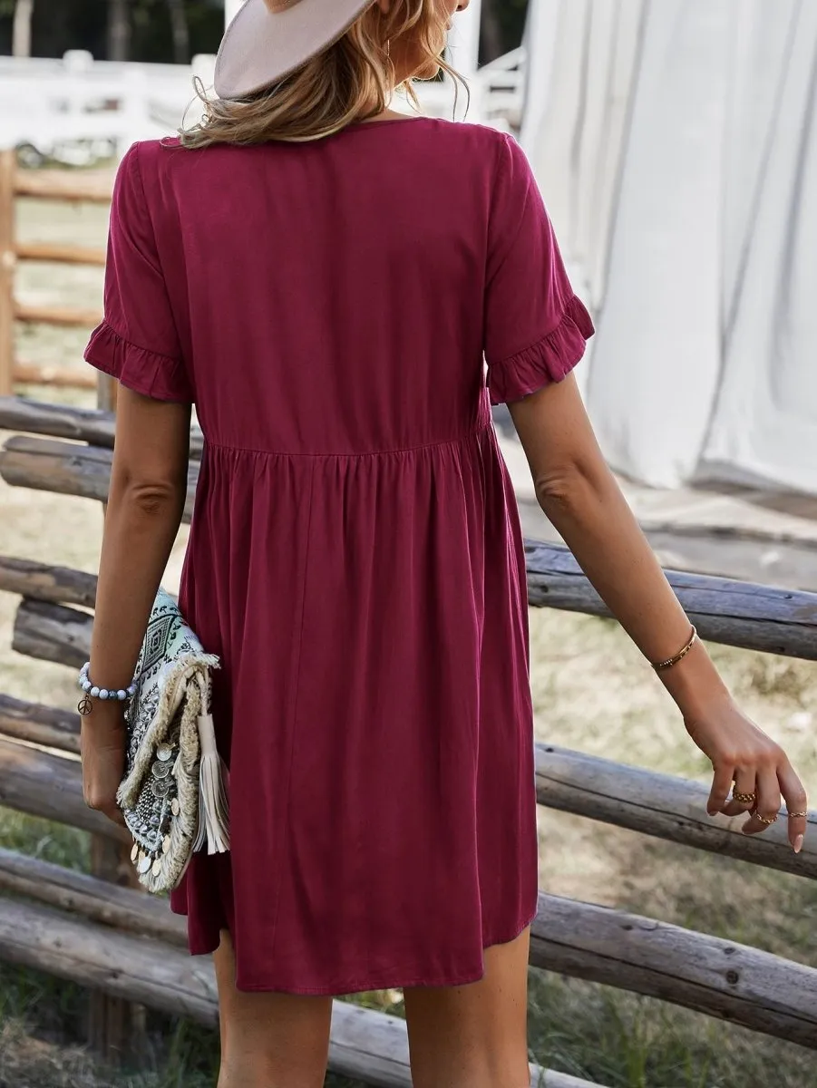 Vestido Boho Manga Plissada - Imagem 2