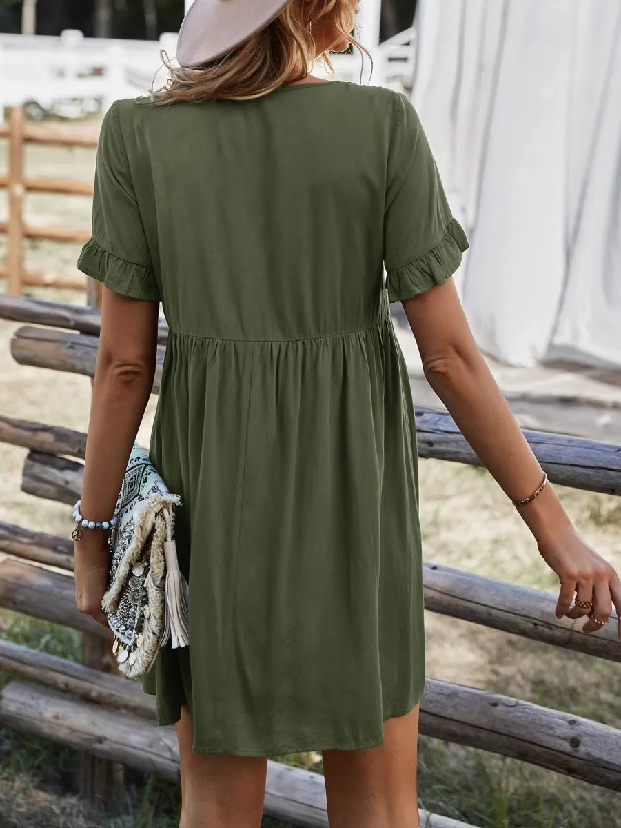 Vestido Boho Manga Plissada - Imagem 6