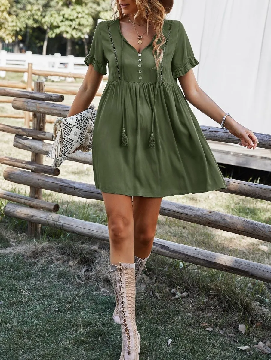 Vestido Boho Manga Plissada - Imagem 10