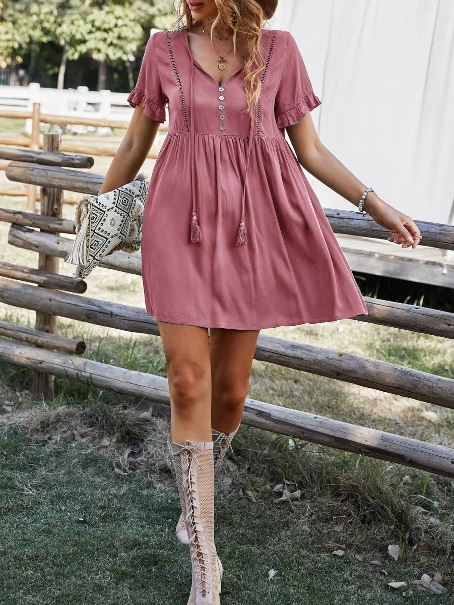 Vestido Boho Manga Plissada - Imagem 22