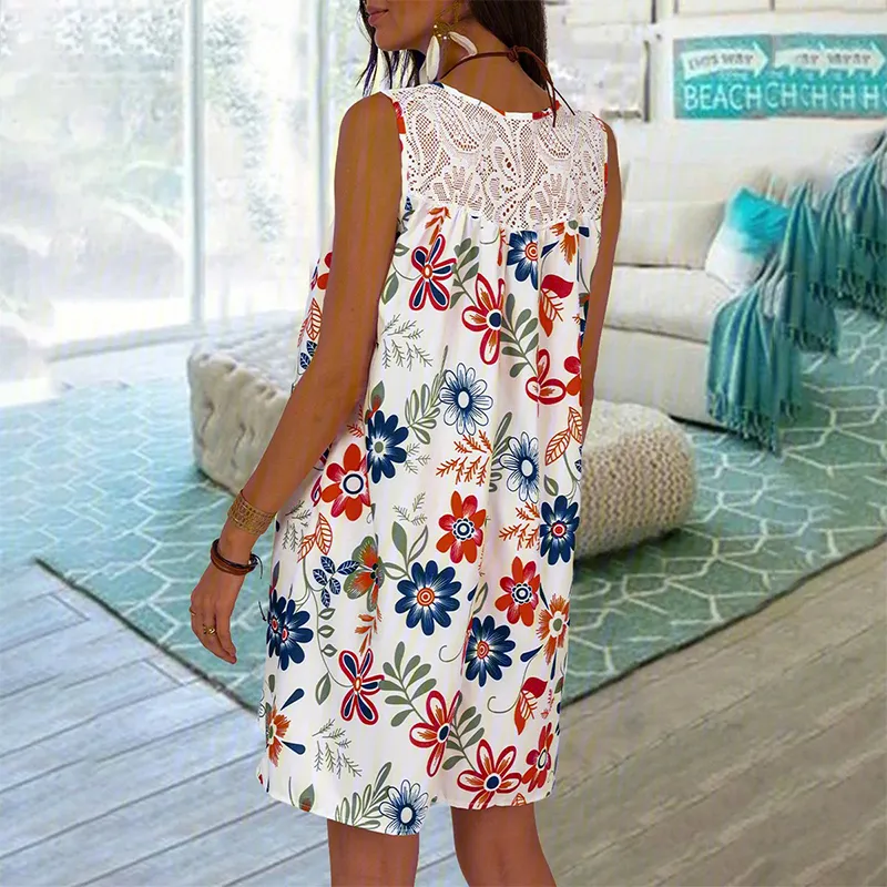 Vestido Floral Detalhe Renda - Imagem 2