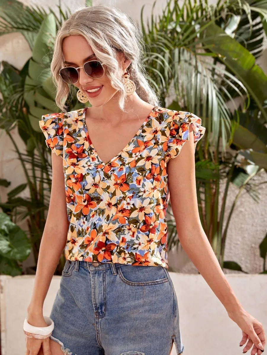 Blusa Flowers Manga Borboleta - Imagem 2