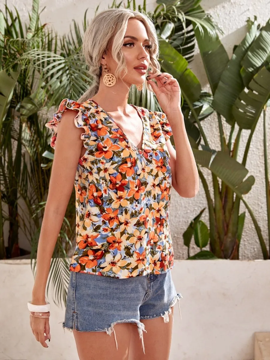 Blusa Flowers Manga Borboleta - Imagem 4